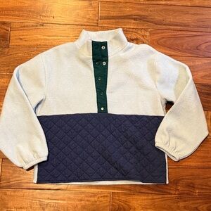 Women’s fleece, light blue and navy with hunter green detail, medium, VGUC